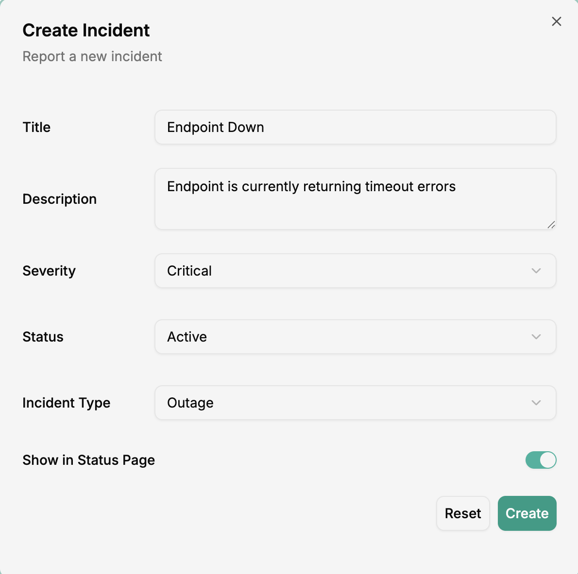 Create Incident