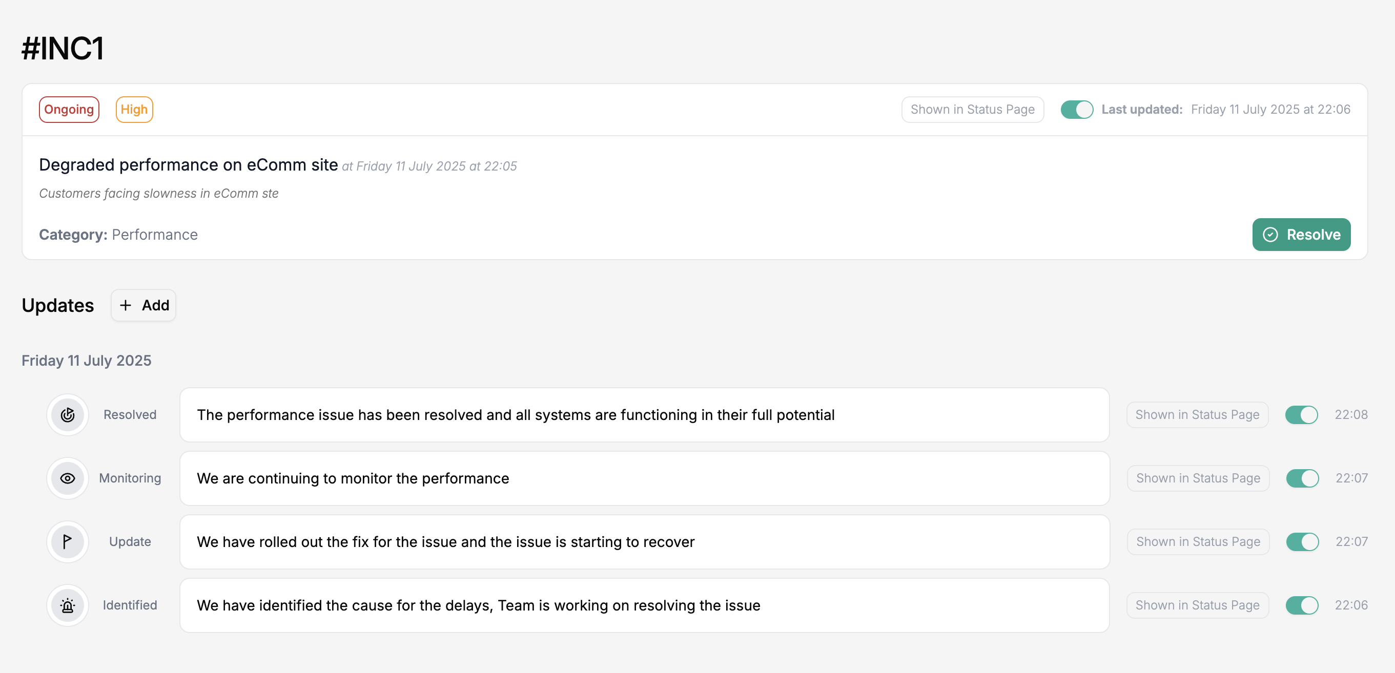 Cron schedule screenshot