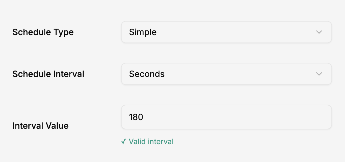 Simple schedule screenshot
